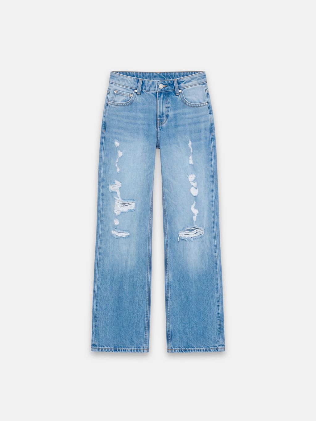 LOOSE FLARE RIPPED JEANS