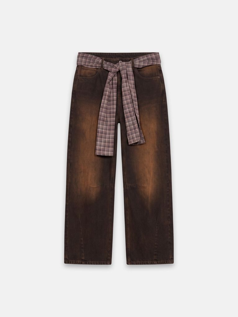 WIDE-LEG JEANS WITH SHIRT WAIST DETAIL - view 6