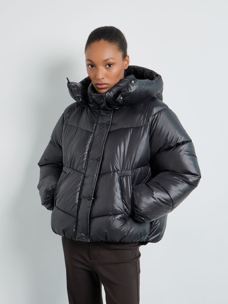 PUFFER JACKET WITH HOOD - view 1