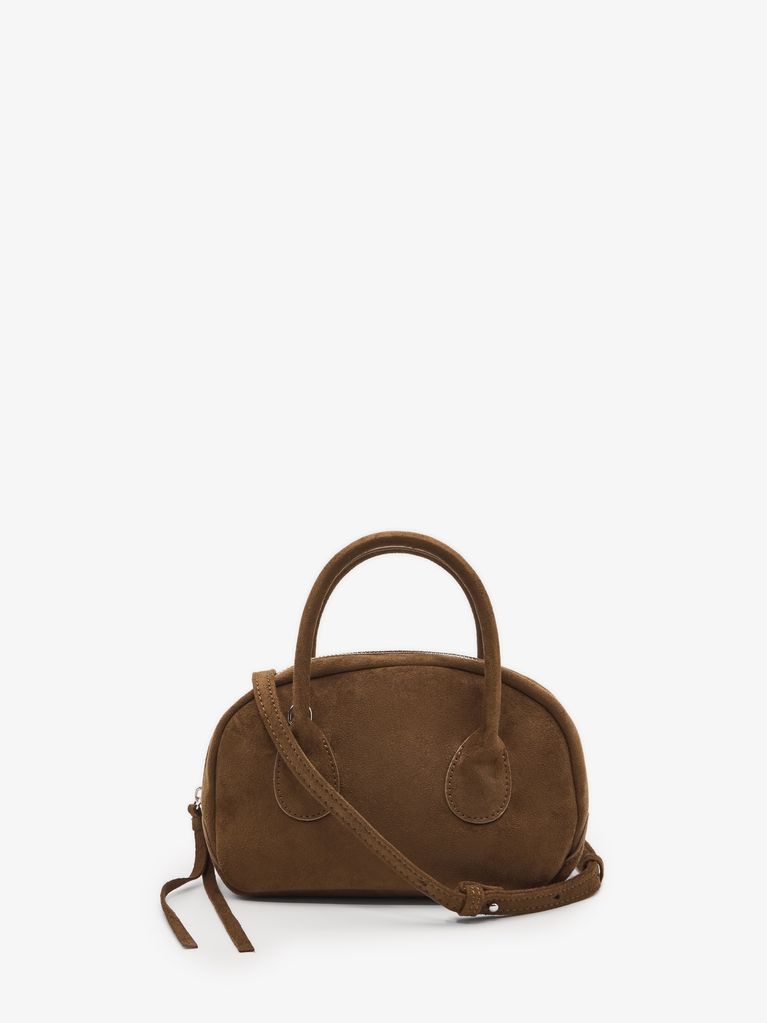 MINI SUEDE-EFFECT HANDBAG WITH DOUBLE HANDLES - view 2