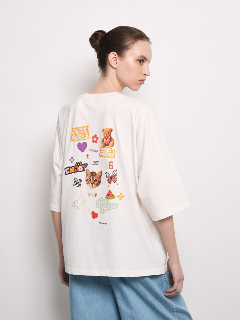 ФУТБОЛКА ОВЕРСАЙЗ С ПРИНТОМ - view 4