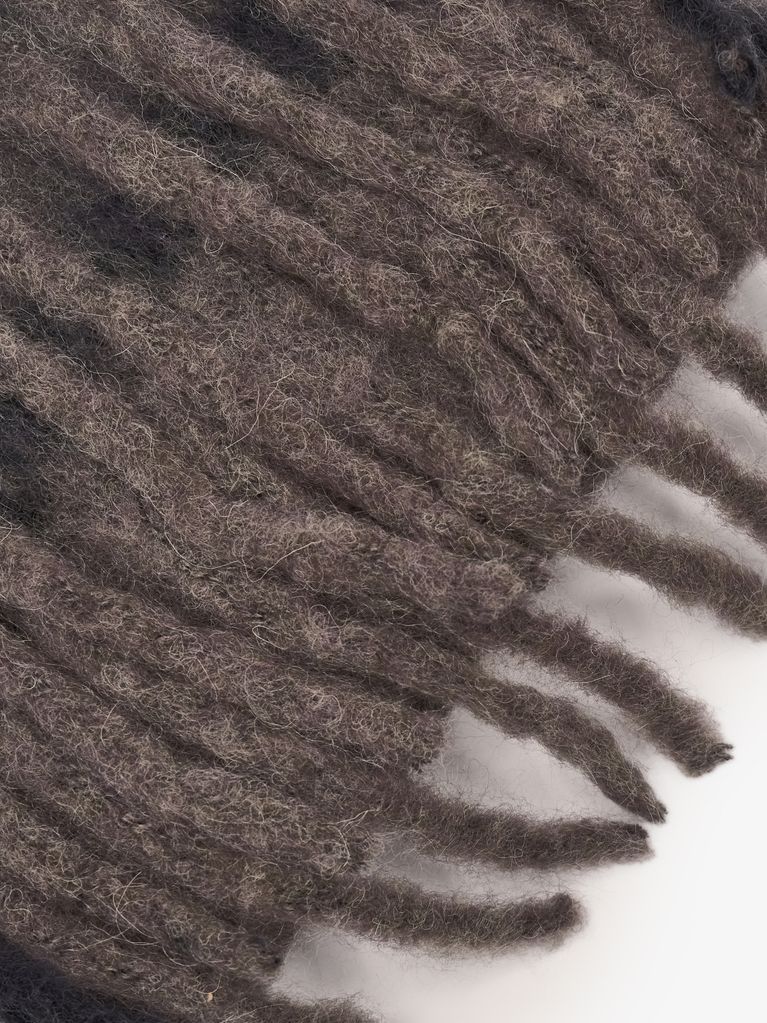 WIDE SCARF WITH FRINGES & WOOL BLEND - view 3